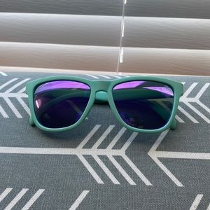 Goodr sunglasses. Purple and green